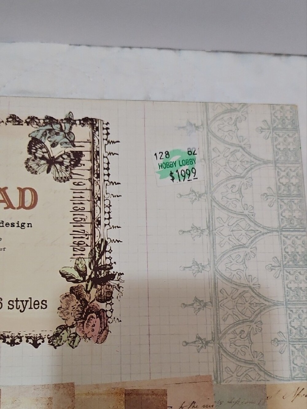 Scrapbooking Paper Prima Marketing Ledger Pad in Pastel Blue and Cream - Picture 3 of 10